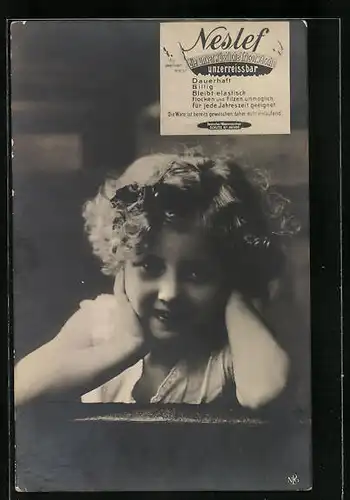 AK Reklame für unverwüstliche Tricotwäsche der Marke Neslef