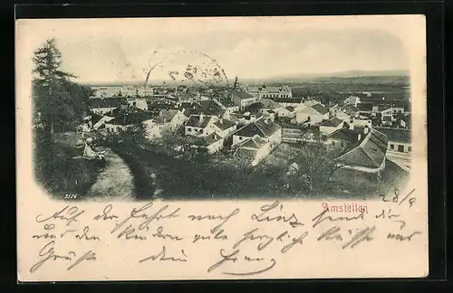 AK Amstetten, Ortspartie aus der Vogelschau