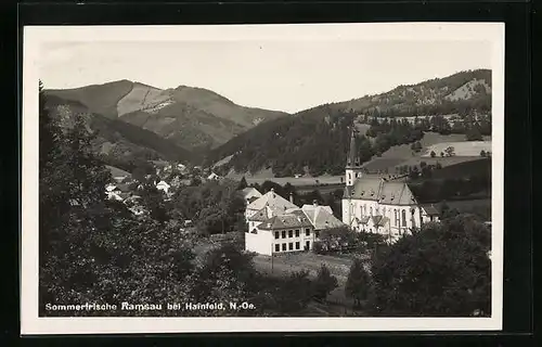 AK Ramsau bei Hainfeld, Blick auf die Kirche und Volksschule