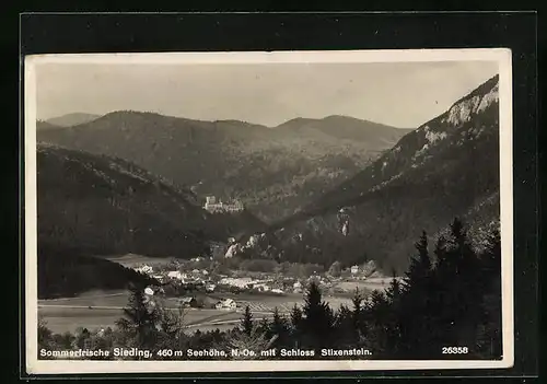 AK Sieding, Ortsansicht mit Schloss Stixenstein