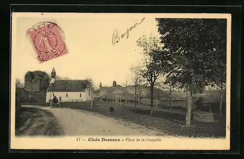 AK Cluis Dessous, Place de la Chapelle