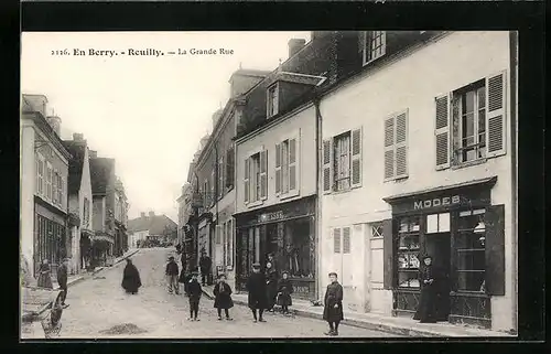 AK Reuilly, La Grande Rue, Strassenpartie