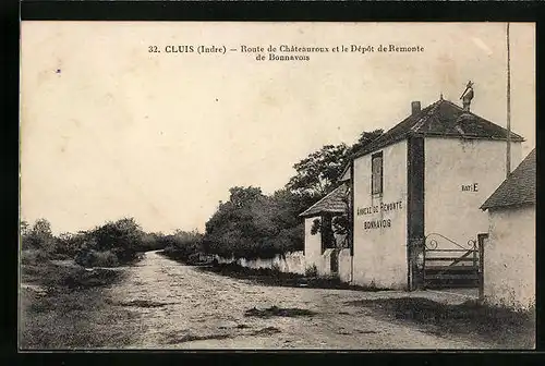 AK Cluis, Route de Châteauroux et le Dépôt de Remonte de Bonnavois