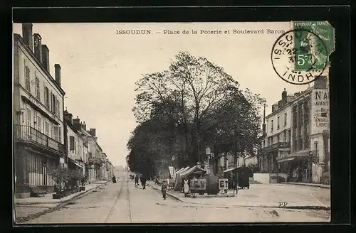 AK Issoudun, Place de la Poterie et Boulevard Baron