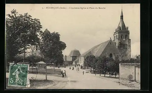 AK Buzancis, L`ancienne Eglise et Place du Marché