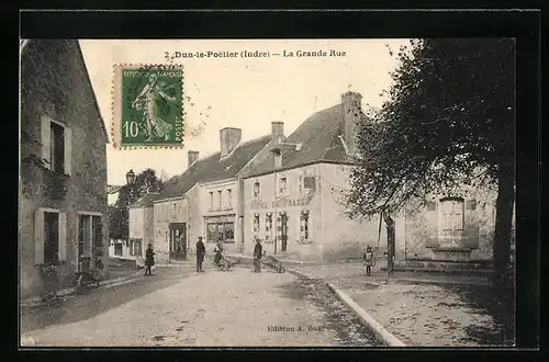AK Dun-le-Poelier, La Grande Rue, Strassenpartie
