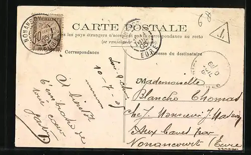 AK Droué, Rue St-Nicolas, Strassenpartie