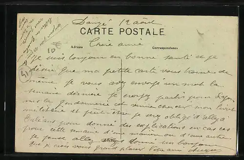 AK Danzé, Place de l`Église, Le Monument Commémoratif de 1870