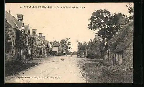 AK Saint-Sauveur-De-Chaulieu, Route de Sourdeval, Les Croix