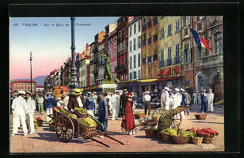 Künstler-AK Toulon, Sur le Quai de Cronstadt