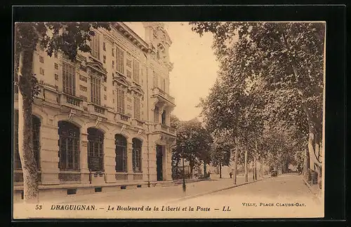 AK Draguignan, Le Boulevard de la Liberte et la Poste