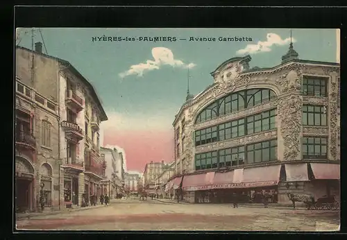 AK Hyères-les-Palmiers, Avenue Gambetta