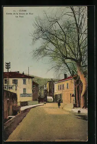 AK Cuers, Entrée de la Route de Nice, Le Pont