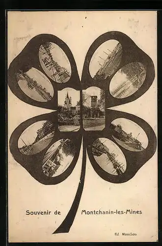 AK Montchanin-les-Mines, Avenue de la Republique, Ansichten auf Kleeblatt