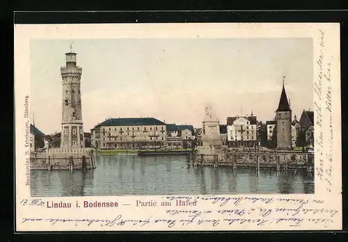 AK Lindau i. Bodensee, Partie am Hafen