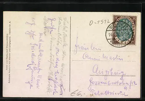 AK Werder a. H., Teilansicht mit Baumblüte