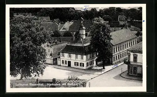 AK Biesenthal, Marktplatz mit Rathaus