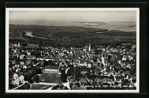 AK Günzburg a. D., Fliegeraufnahme der Stadt