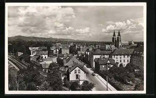 AK Landau, Strassenpartie aus der Vogelschau