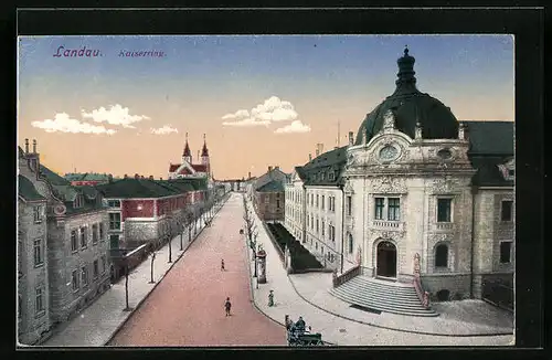 AK Landau, Strassenpartie am Kaiserring
