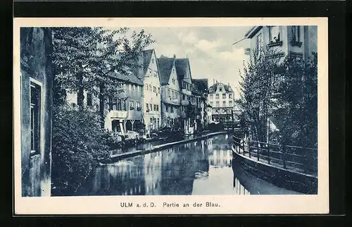 AK Ulm /Donau, Partie an der Blau