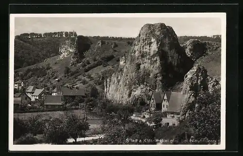 AK Blaubeuren, S`leit a Klötzle Blei glei, Ortspartie mit Steilkippe