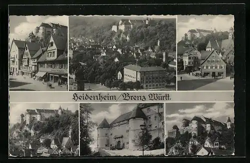 AK Heidenheim /Brenz, Strassenpartie, Gesamtansicht, Schlossansicht