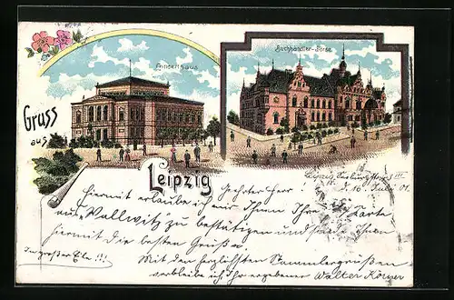 Lithographie Leipzig, Concerthaus und Buchhändler-Börse