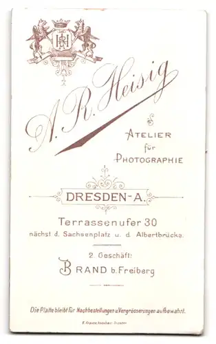 Fotografie Atelier Heisig, Dresden, Terrassenufer 30, Jüngling mit Seitenscheitel und gepunktetem Binder