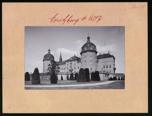 Fotografie Brück & Sohn Meissen, Ansicht Moritzburg, Partie am Jagdschloss Moritzburg