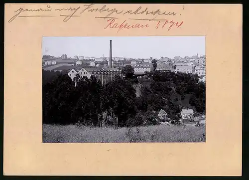 Fotografie Brück & Sohn Meissen, Ansicht Rabenau, Blick auf den Ort mit der Holzindustrie Fabrik