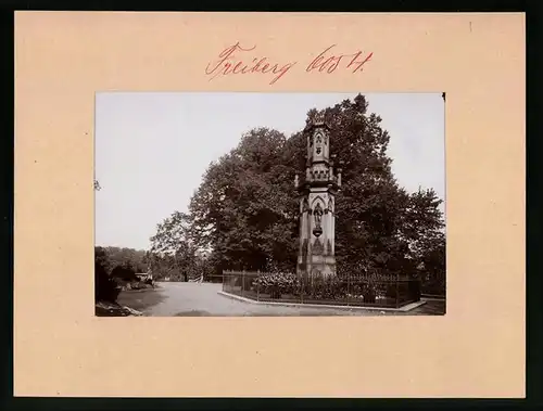 Fotografie Brück & Sohn Meissen, Ansicht Freiberg i. Sa., Partie am Schwedendenkmal