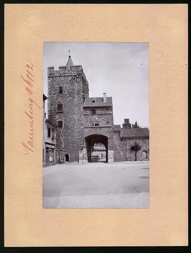 Fotografie Brück & Sohn Meissen, Ansicht Naumburg a. Saale, Partie am Marientor mit Friseur Salon Heinrich Maiwald