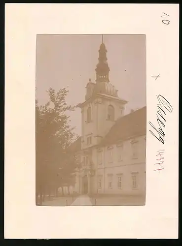 Fotografie Brück & Sohn Meissen, Ansicht Ossegg, Partie am Stiftsgebäude mit Blick auf den Haupteingang