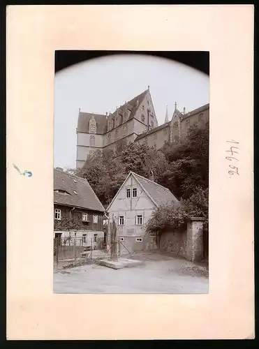 Fotografie Brück & Sohn Meissen, Ansicht Meissen i. Sa., Blick auf Niedermeisa, Schuhmacherei Legler, Albrechtsburg