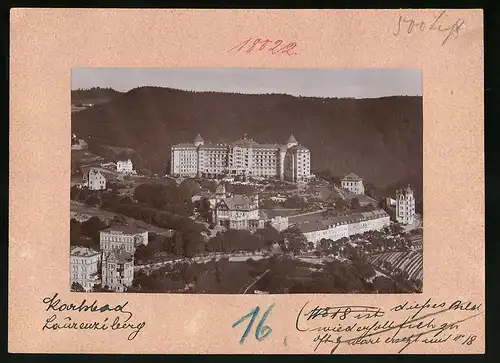 Fotografie Brück & Sohn Meissen, Ansicht Karlsbad, Laurenziberg und Hotel Imperial