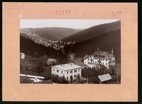 Fotografie Brück & Sohn Meissen, Ansicht Bärenfels, Blick vom Hotel Kaiserhof nach Kipsdorf