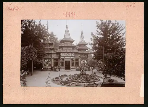 Fotografie Brück & Sohn Meissen, Ansicht Karlsbad-Fischern, Japanischer Pavillon