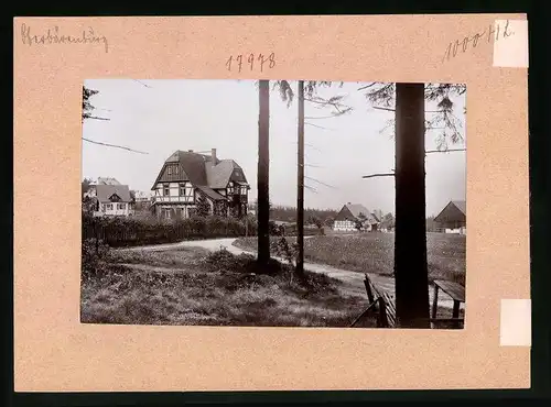 Fotografie Brück & Sohn Meissen, Ansicht Oberbärenburg, Gehöft mit Fachwerkhaus