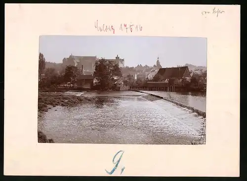 Fotografie Brück & Sohn Meissen, Ansicht Colditz, Partie am Muldenwehr