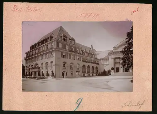 Fotografie Brück & Sohn Meissen, Ansicht Bad Elster, Hotel Sachsenhof und Kurtheater