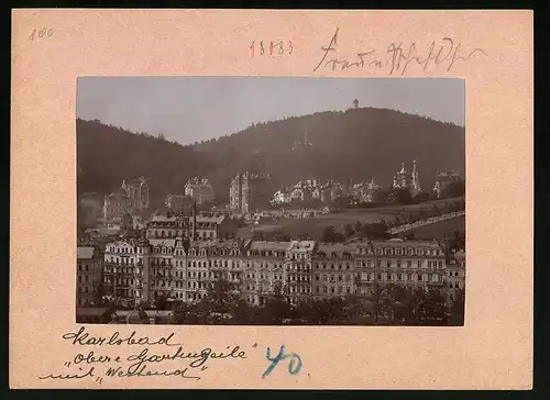 Fotografie Brück & Sohn Meissen, Ansicht Karlsbad, Oberer Gartenzeile mit Westend