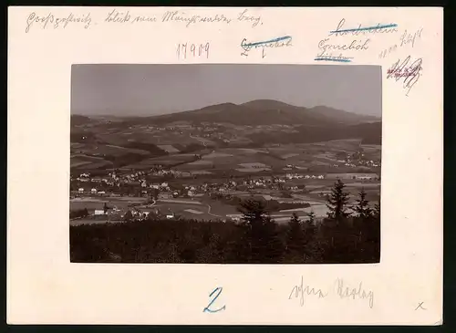Fotografie Brück & Sohn Meissen, Ansicht Grosspostwitz, Panorama vom Mönchswalder Berg gesehen