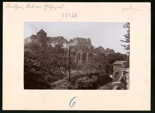 Fotografie Brück & Sohn Meissen, Ansicht Bautzen, Nicolairuine vom Schützenhaus gesehen