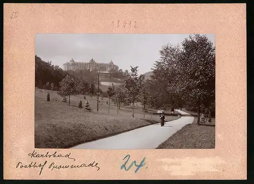 Fotografie Brück & Sohn Meissen, Ansicht Karlsbad, Blick von der Posthof Promenade auf das Hotel Imperial