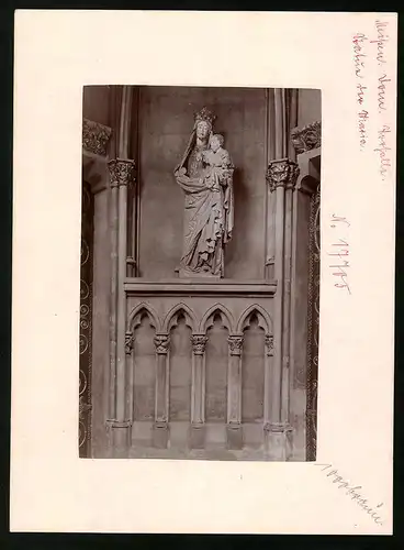 Fotografie Brück & Sohn Meissen, Ansicht Meissen i. Sa., Maria Statue in der Vorhalle des Doms