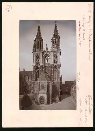 Fotografie Brück & Sohn Meissen, Ansicht Meissen i. Sa., Partie am Dom mit den Westtürmen