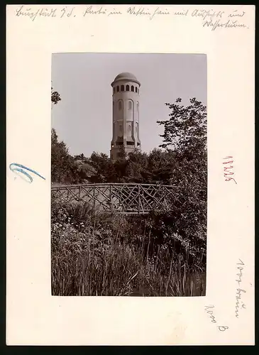 Fotografie Brück & Sohn Meissen, Ansicht Burgstädt i. Sa., Blick auf den Wasser- und Aussichtsturm im Wettinhain
