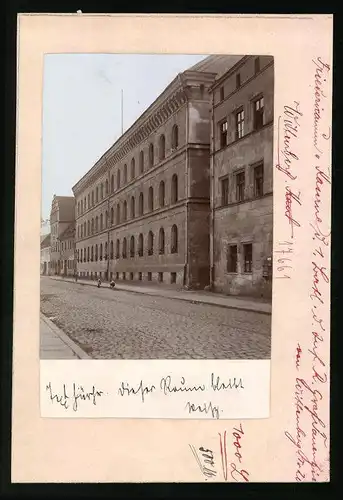 Fotografie Brück & Sohn Meissen, Ansicht Wittenberg a. Elbe, Strassenpartie an der Friedericianum-Kaserne