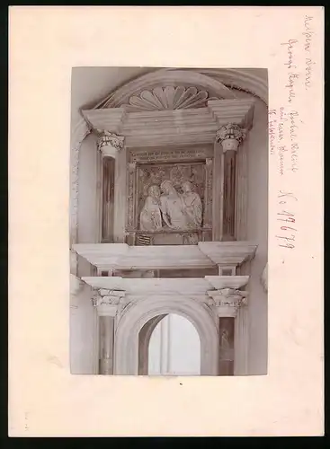 Fotografie Brück & Sohn Meissen, Ansicht Meissen i. Sa., Portal Relief im Dom Georgs-Kapelle